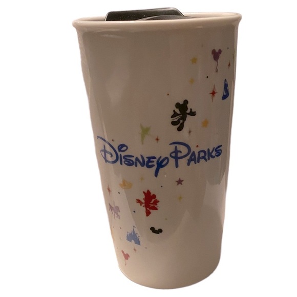Starbucks Coffee Ceramic Tumbler 12oz 2015 Disney Parks RETIRED w/ Lid.